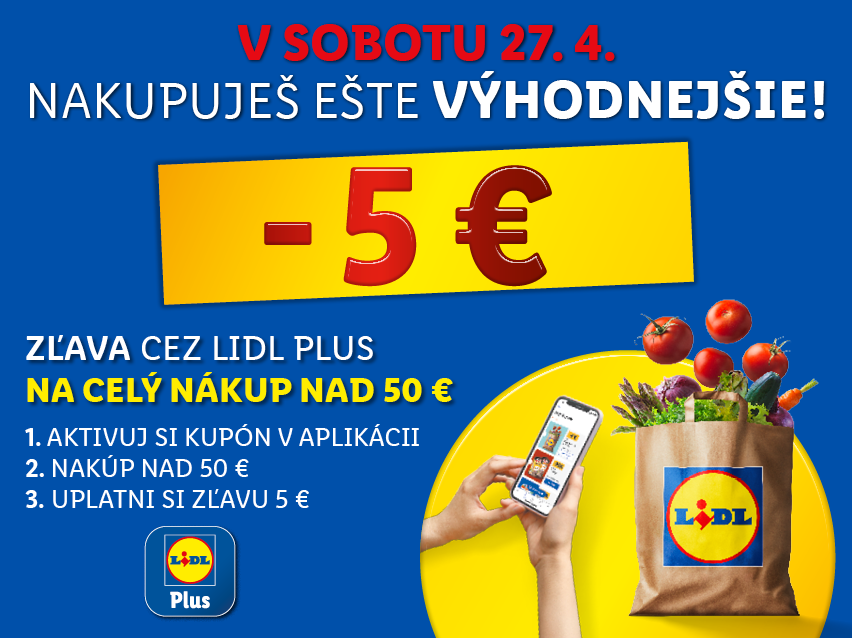 Zľava 5 € cez Lidl Plus